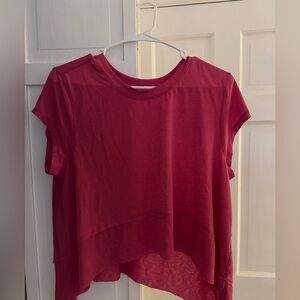 Free People Short Sleeve Red Tee